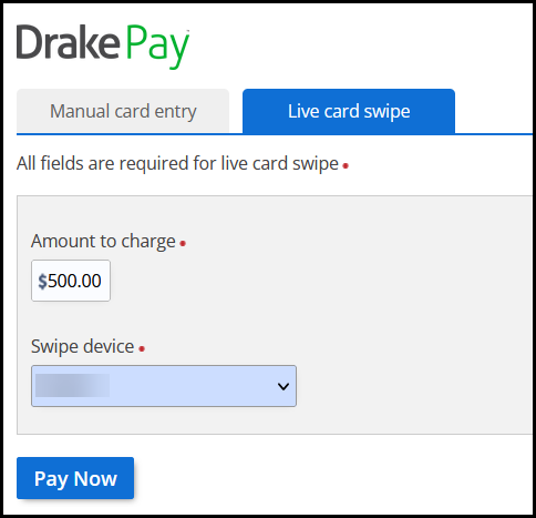 Pay using a card swipe